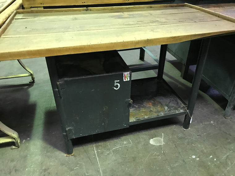 Vintage industrial European warehouse workbench 1950s #1927