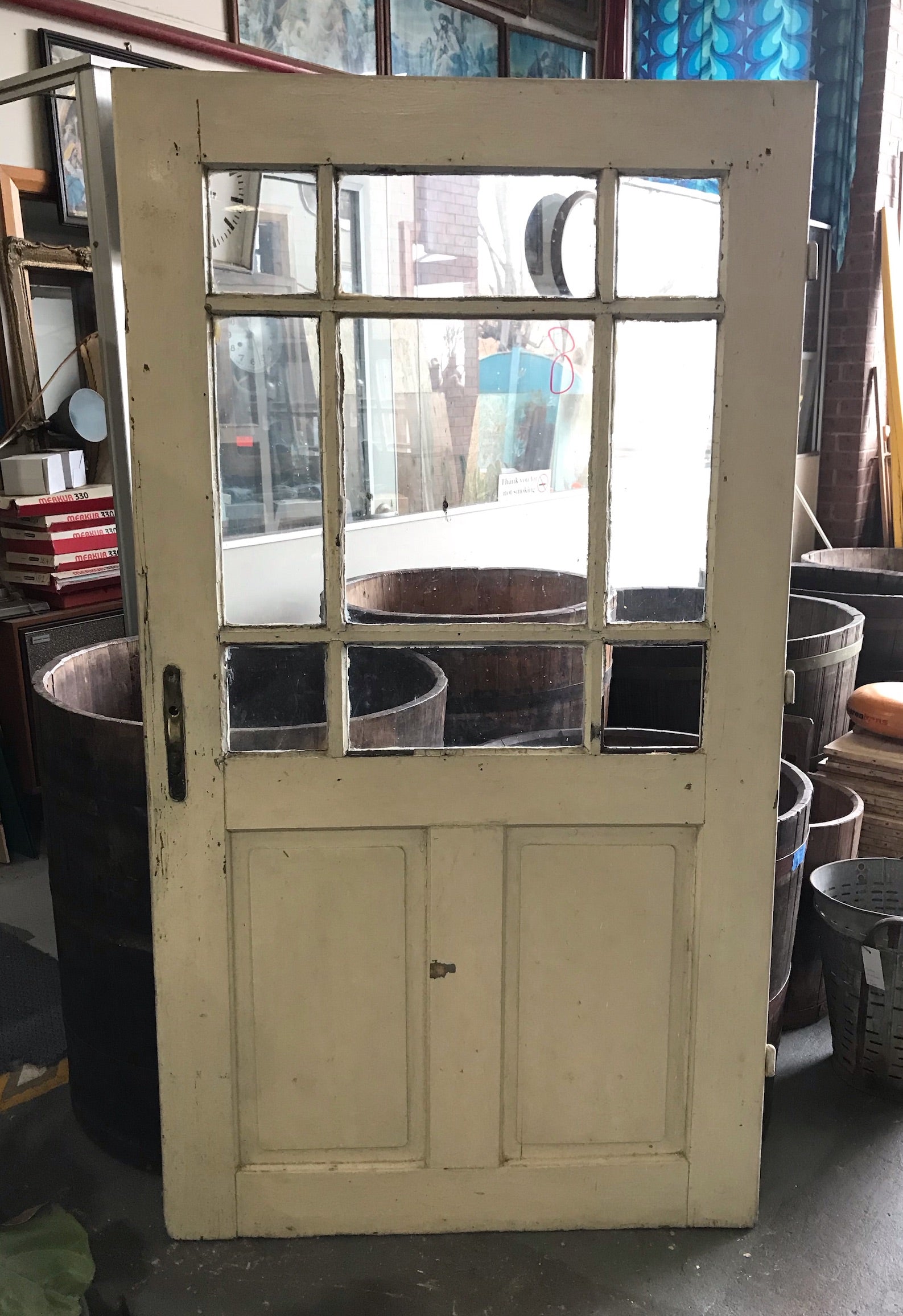Vintage European Wooden  Door  #4169