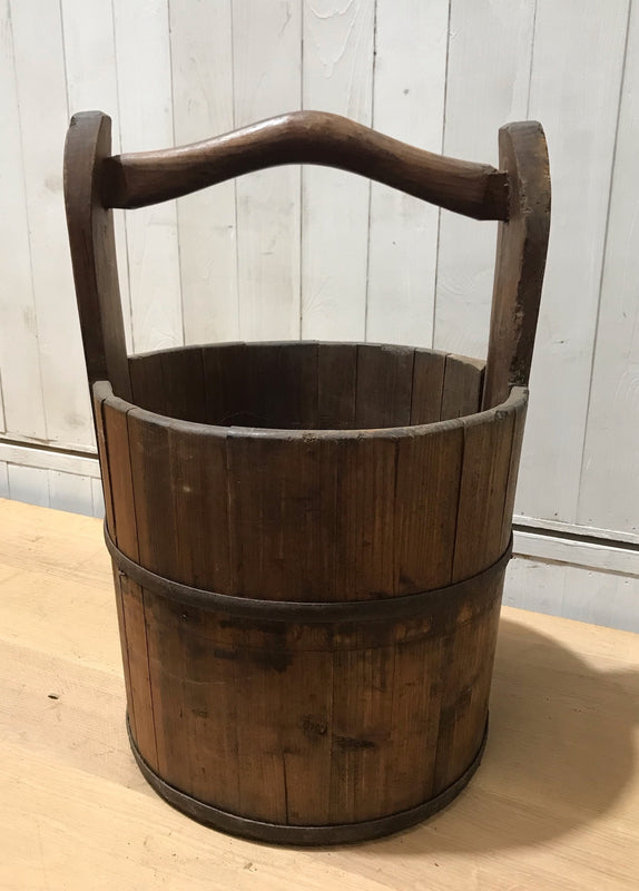 Vintage Dutc Wooden Water-Well Bucket #4182