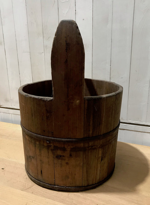 Vintage Dutc Wooden Water-Well Bucket #4182