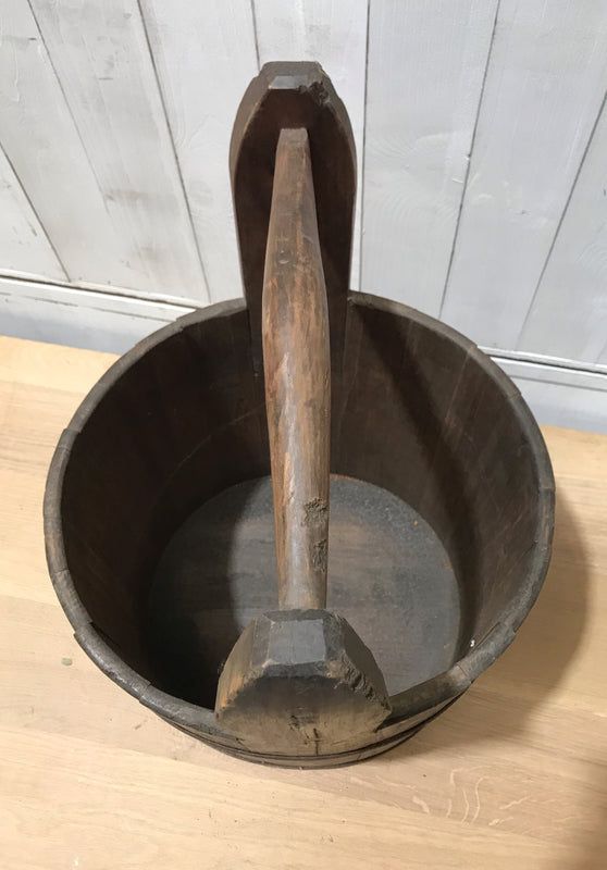 Vintage Dutc Wooden Water-Well Bucket #4182
