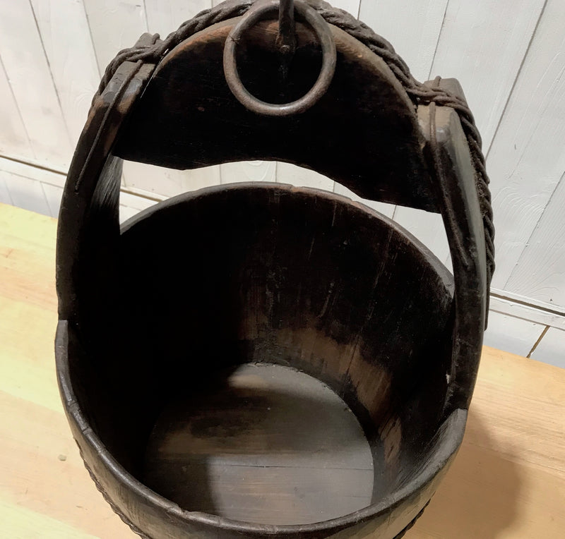 Vintage Wooden Water-Well Bucket #4183