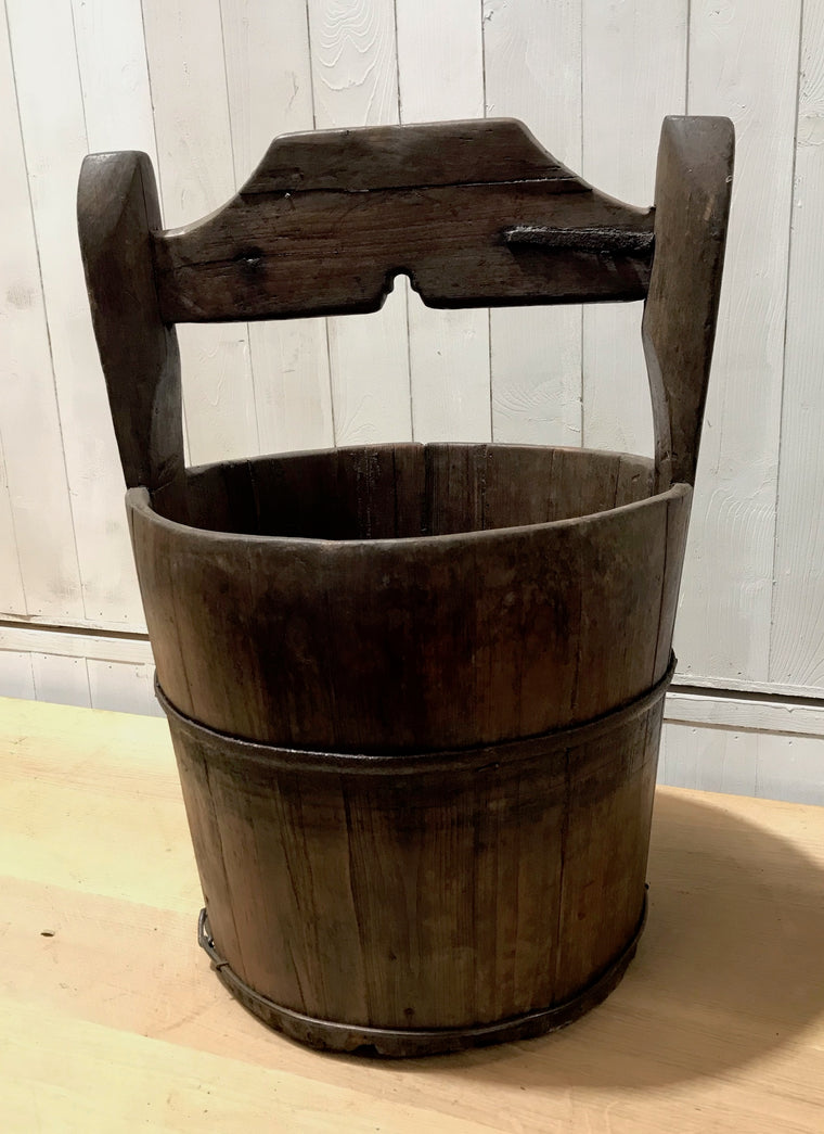 Vintage Wooden Water-Well Bucket #4184