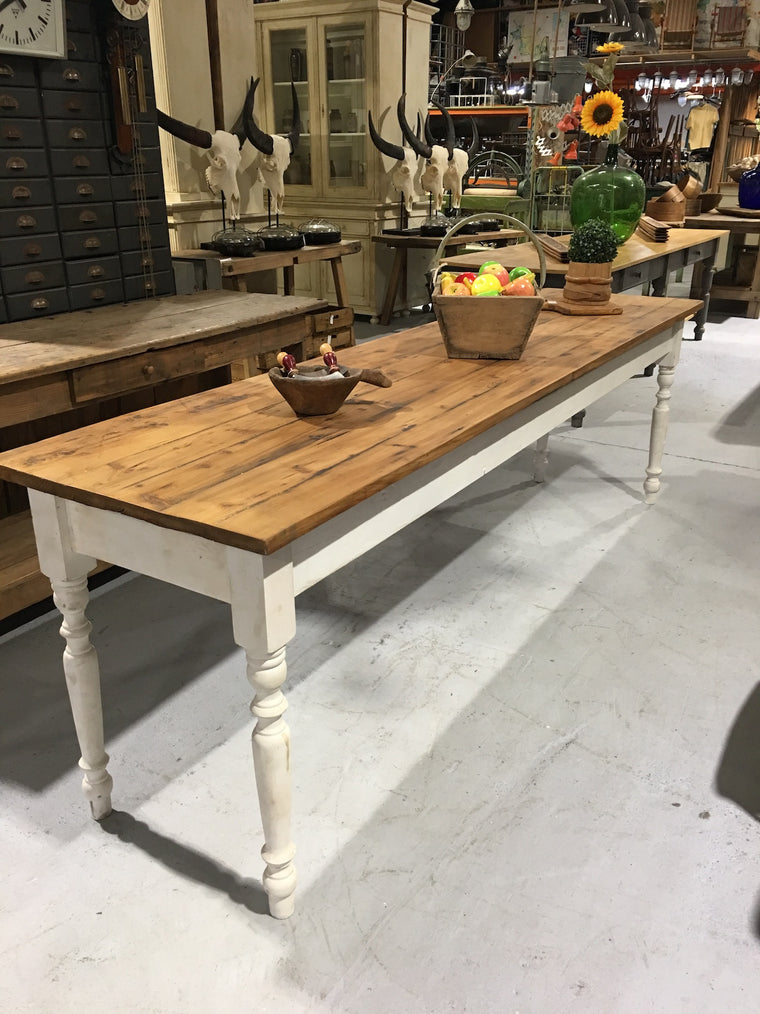 Vintage industrial European FARM kitchen dining table  #2305
