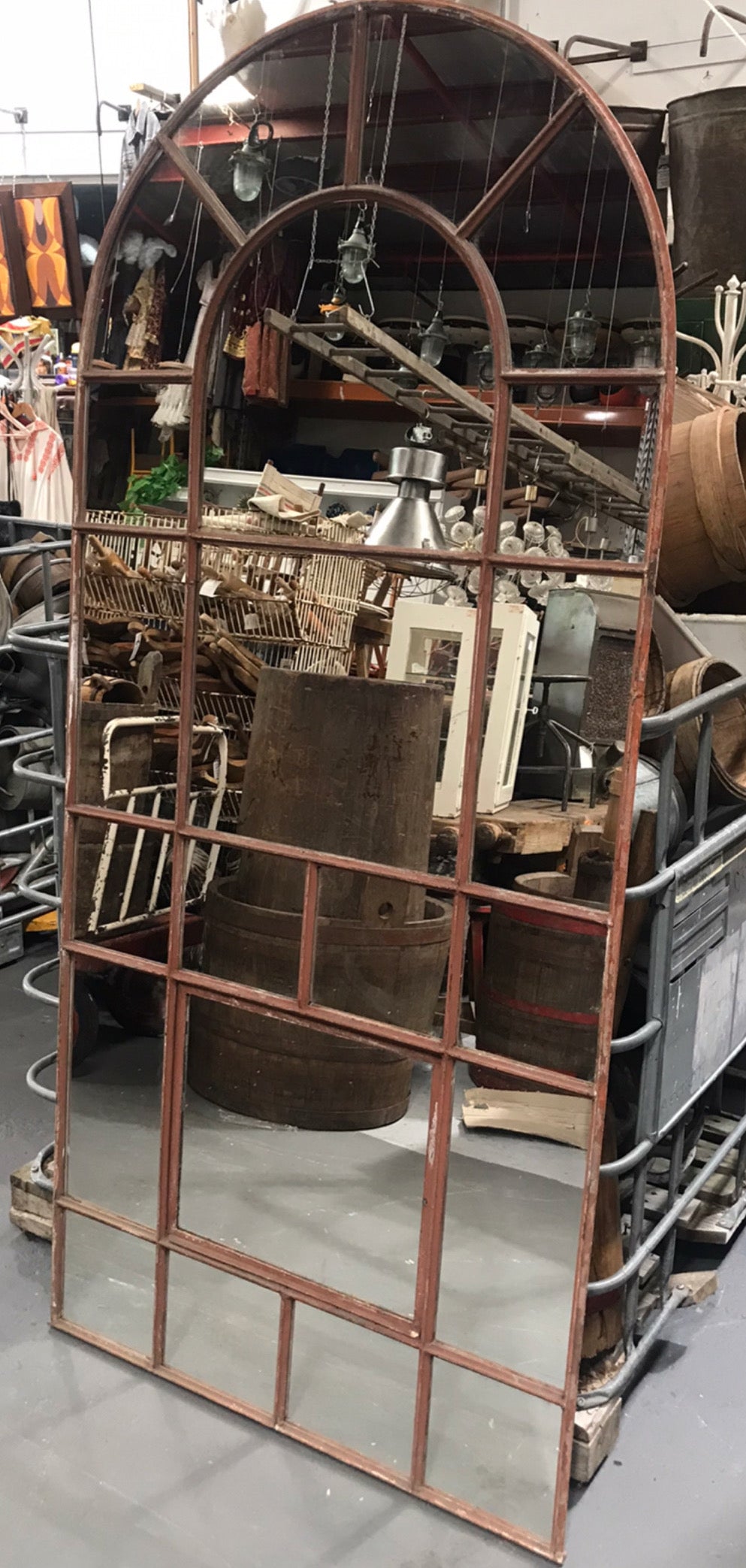 industrial European cast iron  church window mirror # 3180