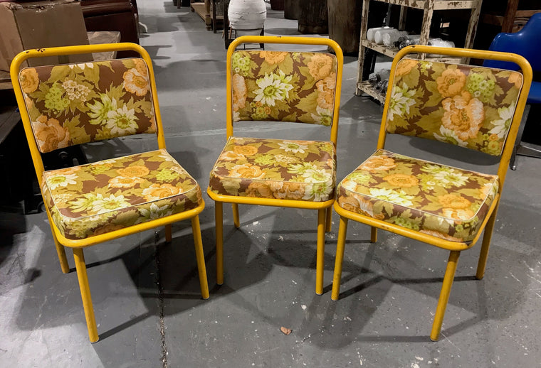 Retro Yellow Flower  Chair  #4218
