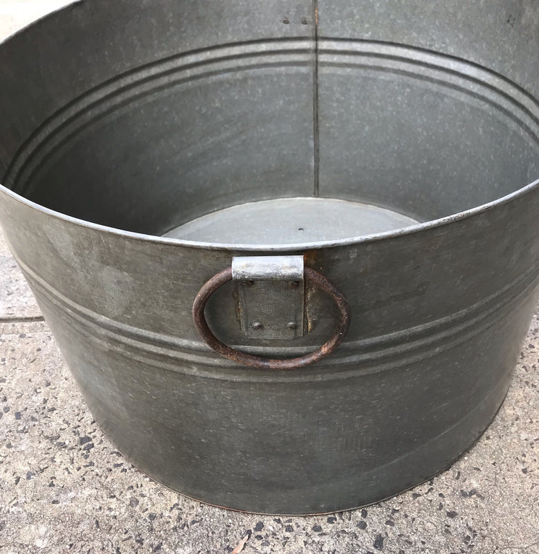 Large Vintage  European Metal Tub # 4232