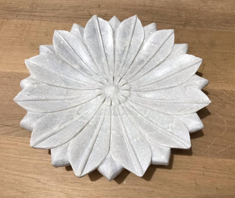 Vintage Marble Flower  Plate #4244