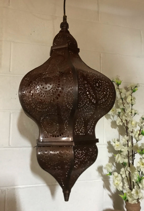 Moroccan Style  Pressed Metal Copper Finish  Light  #4269   Byron