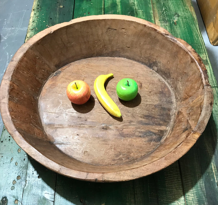 Vintage Large European Wooden Bowl  #4274