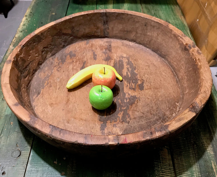 Vintage Large European Wooden Bowl  #4275