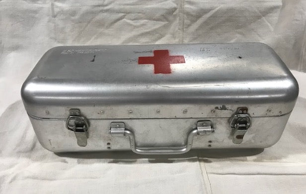 Vintage Aluminium Army First Aid Box  #4289