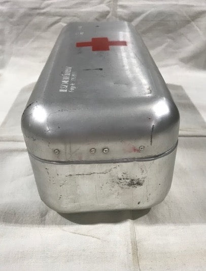 Vintage Aluminium Army First Aid Box  #4289