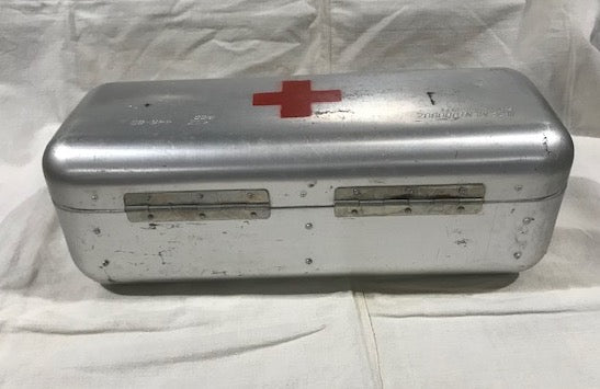 Vintage Aluminium Army First Aid Box  #4289