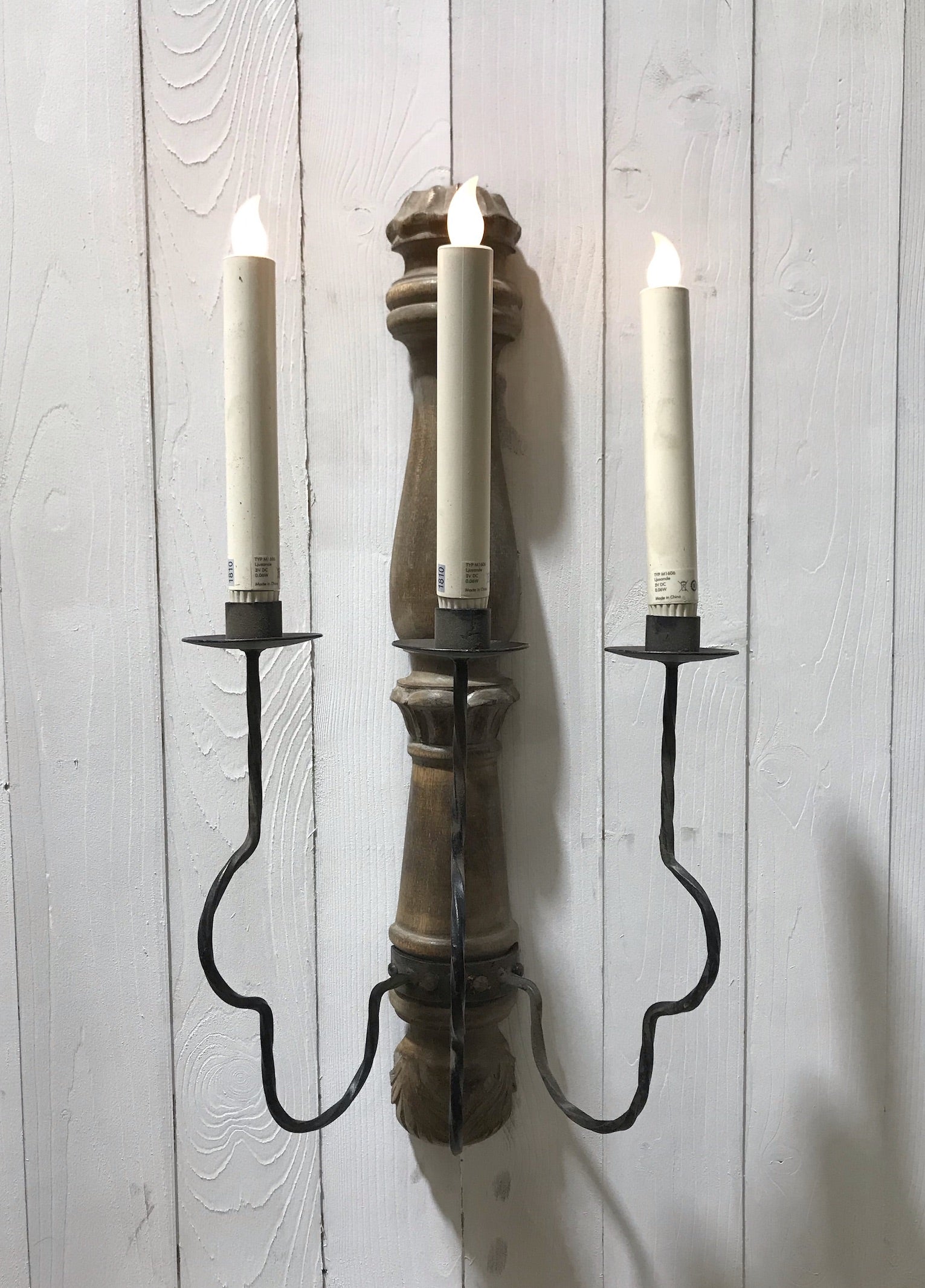 Wood and Metal Wall  Candleabra  #4288