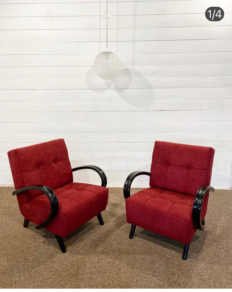Vintage  Czech Jindrich Halabala  ChairS set #3344