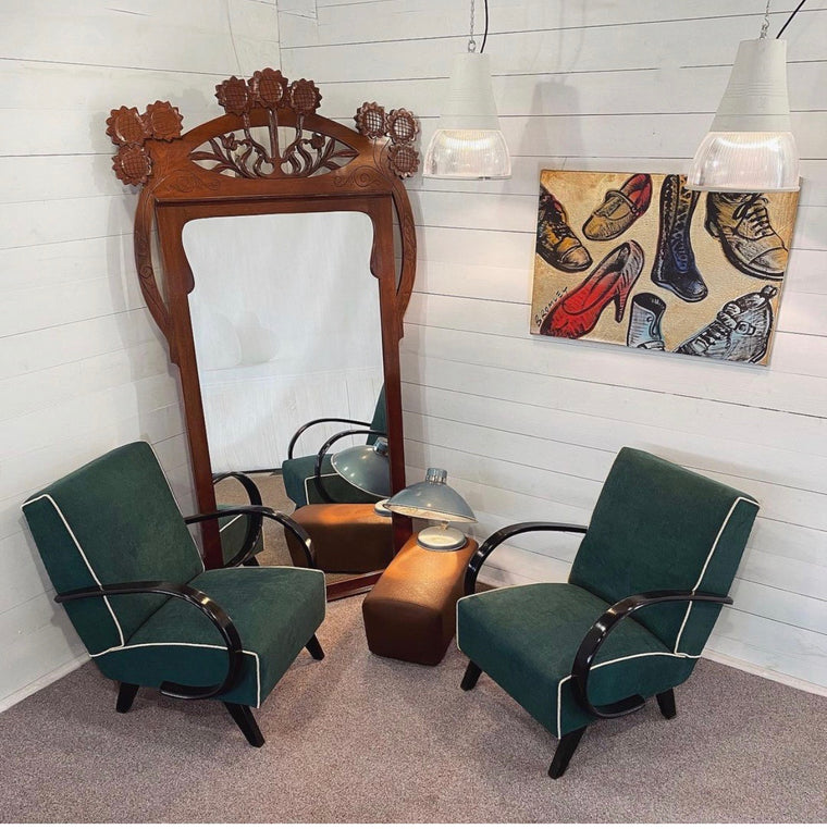 Vintage  Czech Jindrich Halabala  Chairs  set #3345