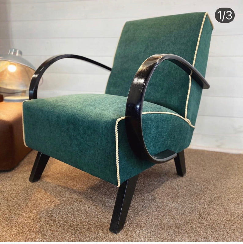 Vintage  Czech Jindrich Halabala  Chairs  set #3345