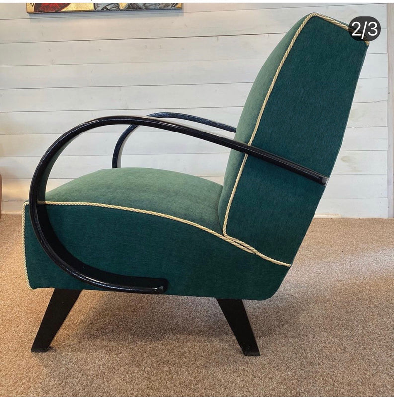 Vintage  Czech Jindrich Halabala  Chairs  set #3345