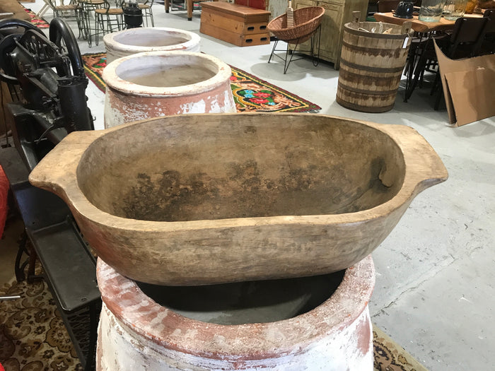 Vintage European wooden dough bowl  #2260