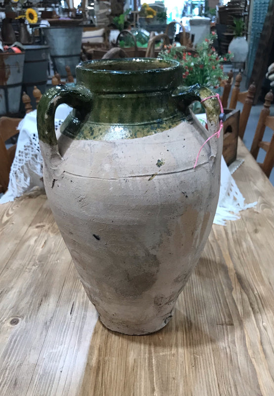 Vintage Turkish Terracotta Glazed  Pot #3292