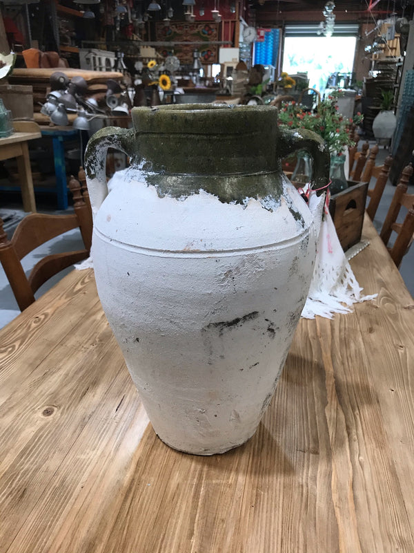 Vintage Turkish Terracotta Glazed  Pot #3293
