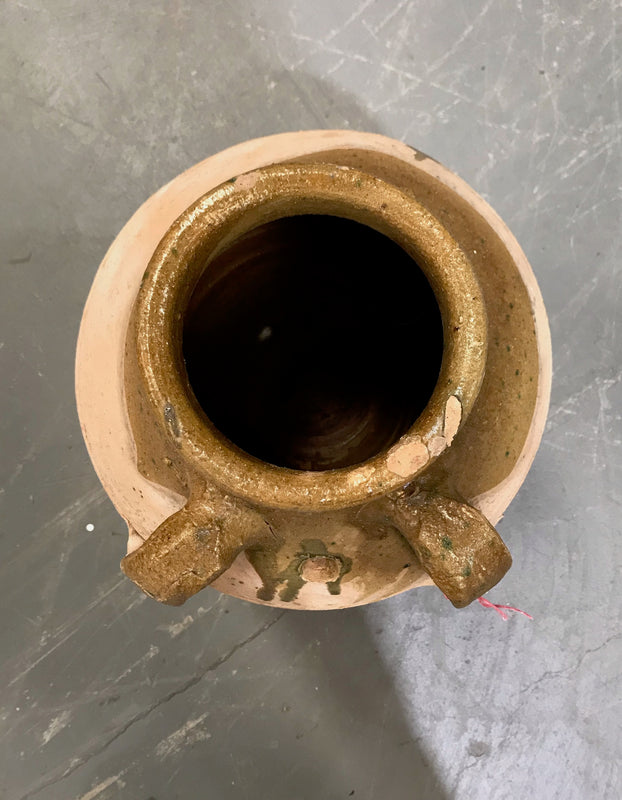 Vintage Turkish Terracotta Glazed  Pot #3294