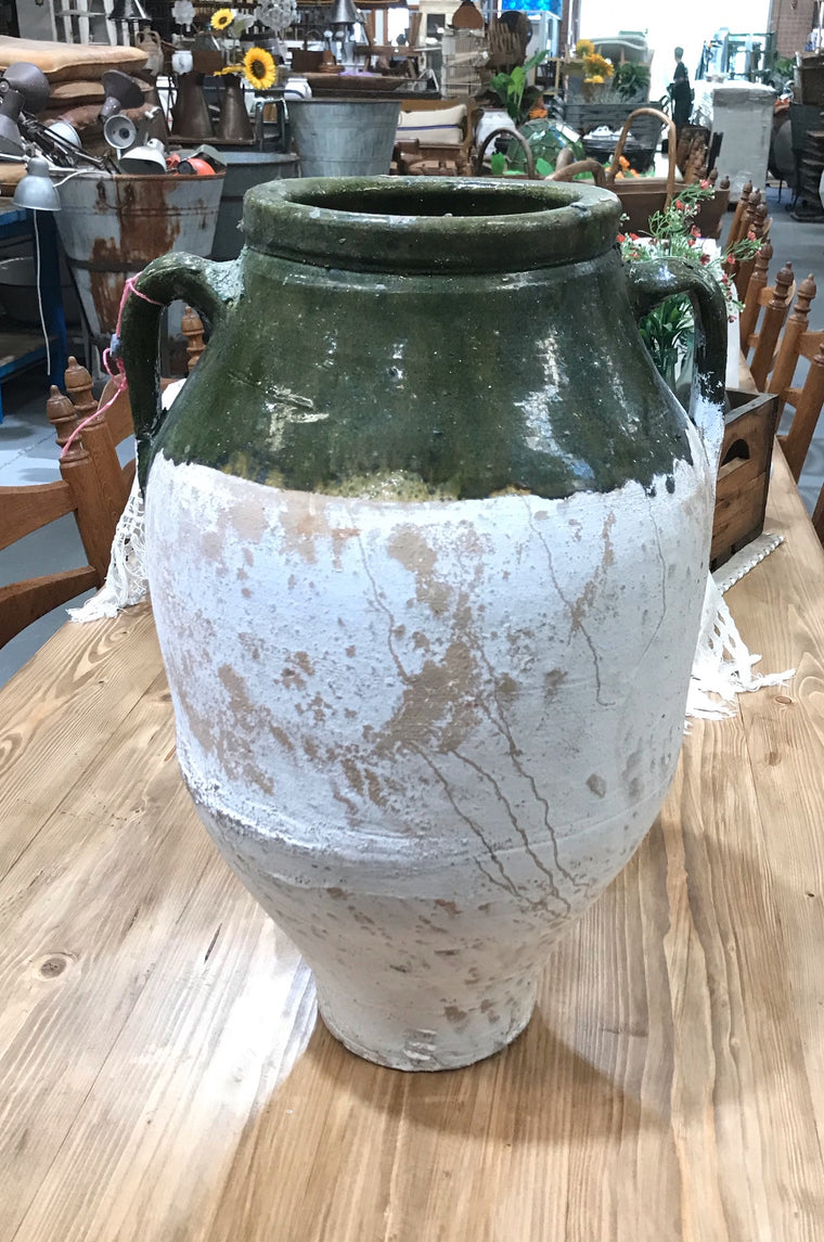 Vintage Turkish Terracotta Glazed  Pot #3294