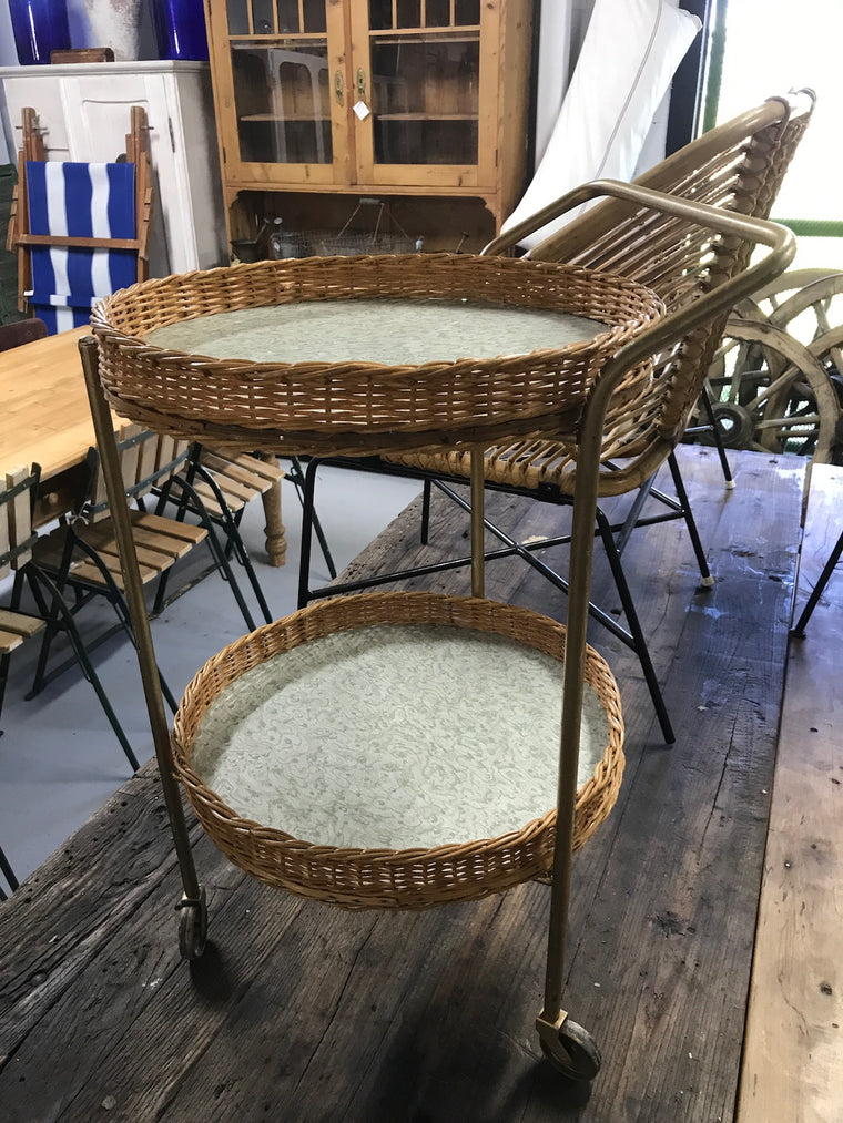 Vintage industrial European midcentury Danish drinks table #2128