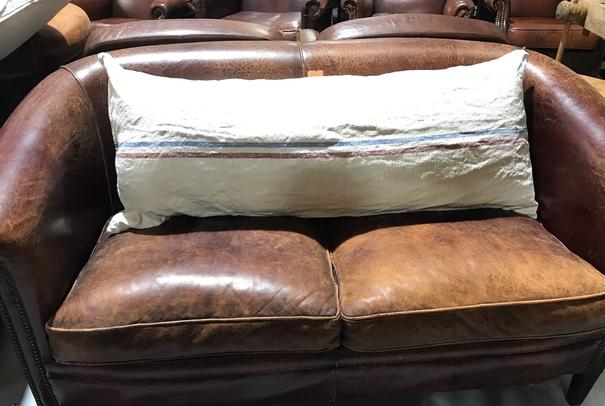 Vintage  Linen "Grainsack" Body Pillow #3313