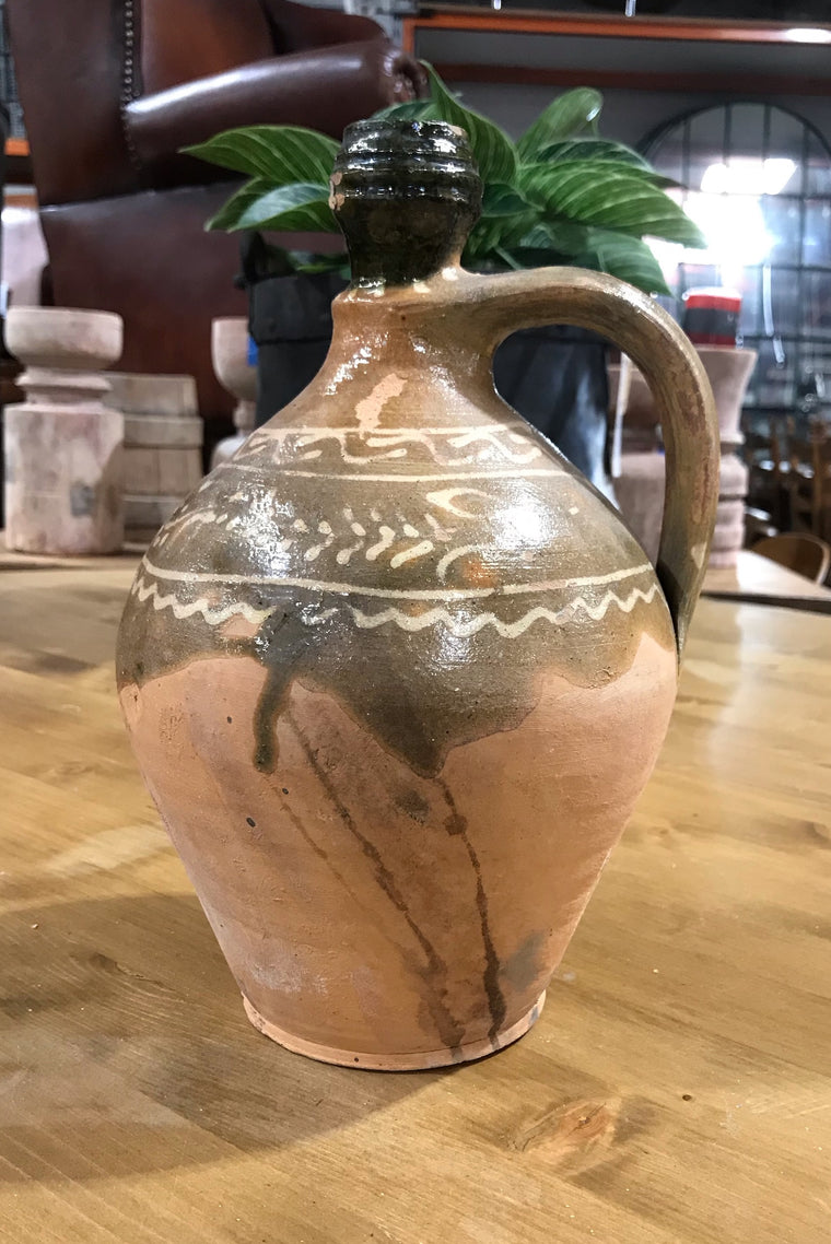 Hungarian Gypsy Terracotta Vessle/ Jug  #3350