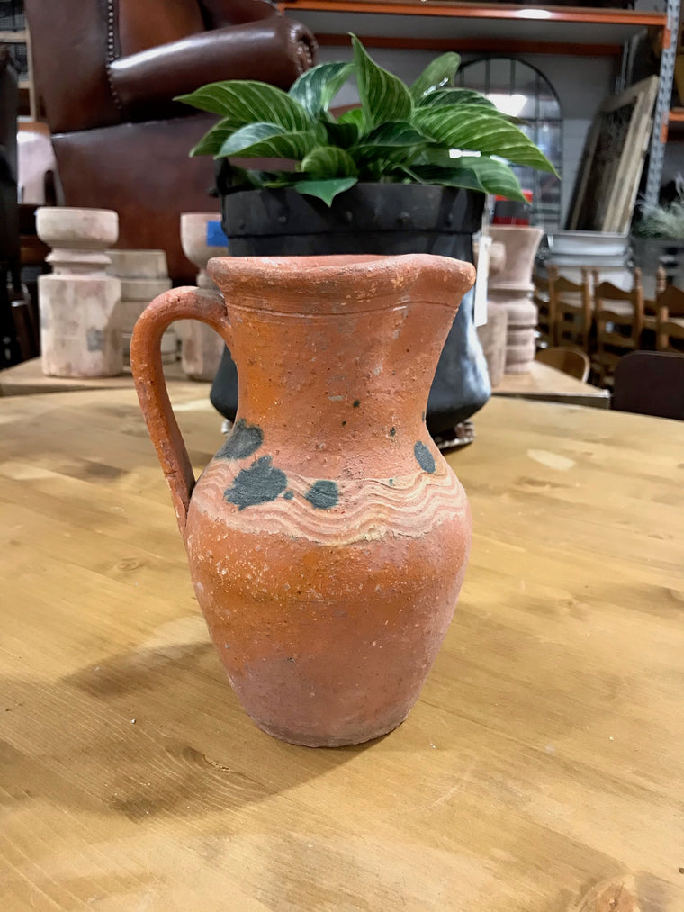 Hungarian Gypsy Terracotta Vessle/ Jug  #3353