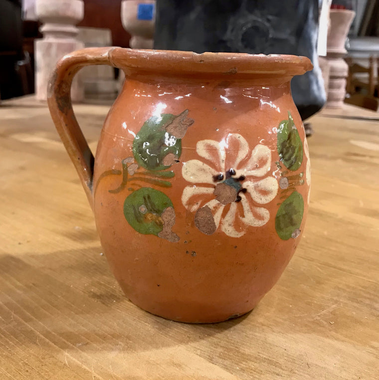 Hungarian Gypsy Terracotta Vessle/ Jug  #3357