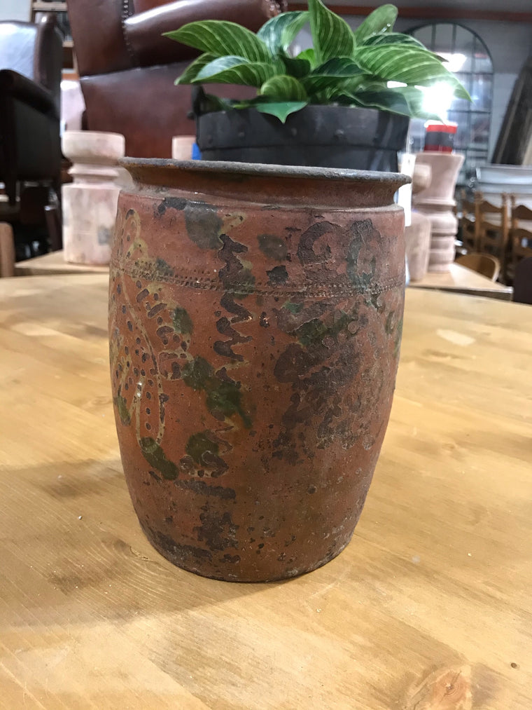 Hungarian Gypsy Terracotta Vessle/ Jug  #3358