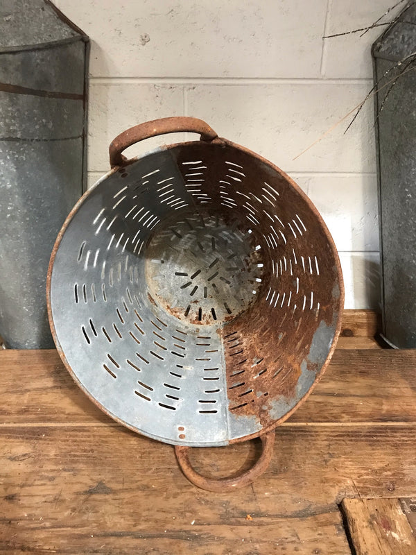 Vintage Turkish Olive Picking Bucket  #3363