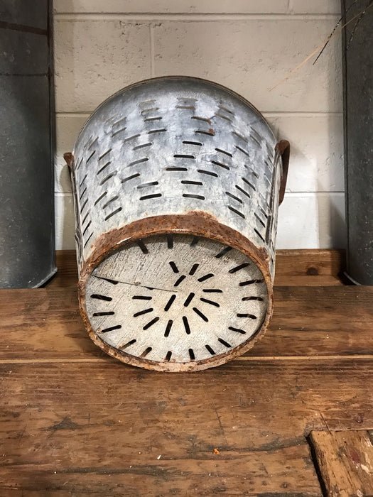 Vintage Turkish Olive Picking Bucket  #3363