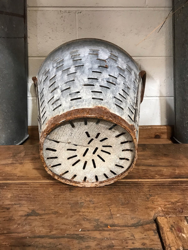 Vintage Turkish Olive Picking Bucket  #3363