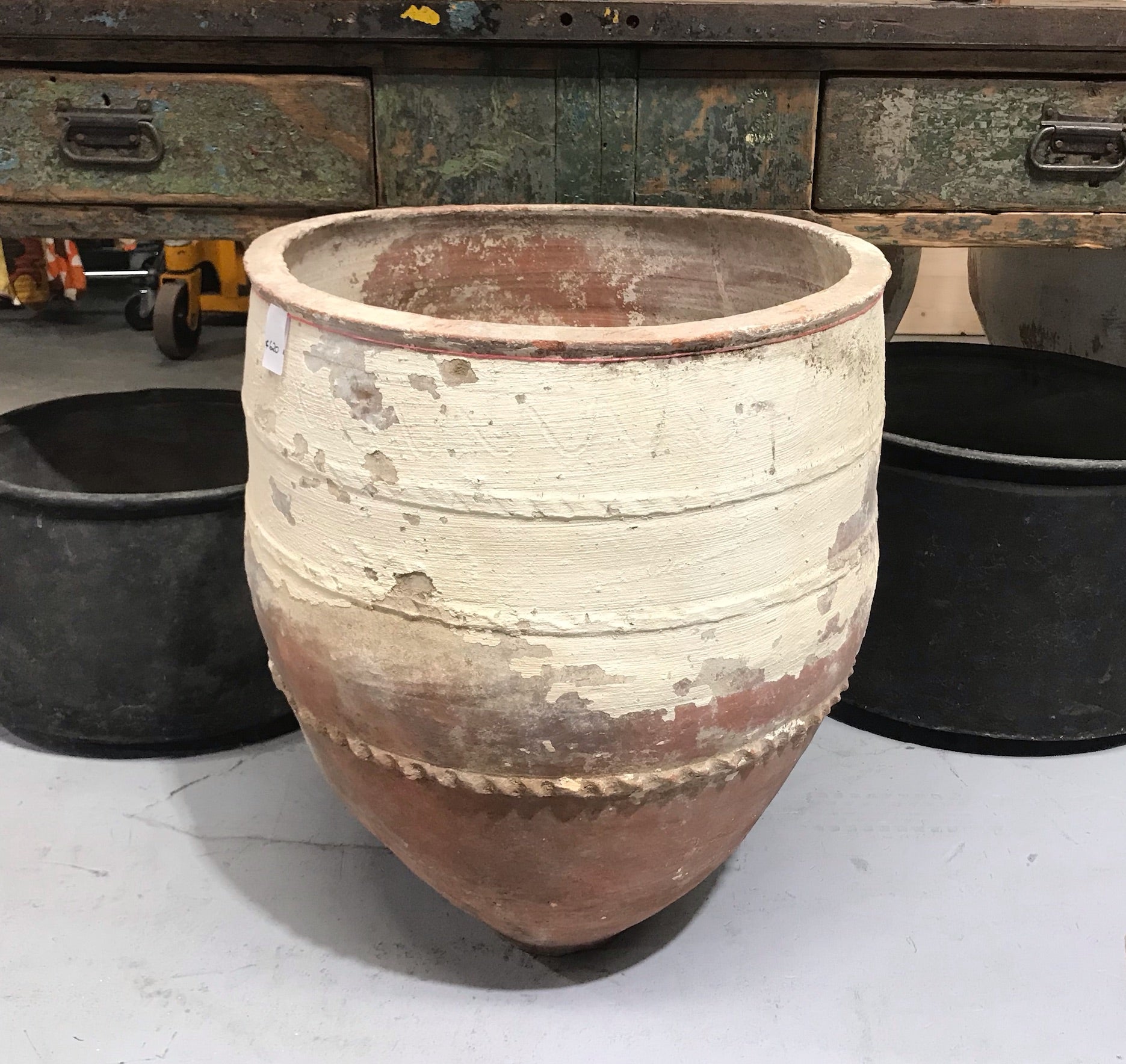Vintage Turkish Terracotta  Big Mouth Pot #3368