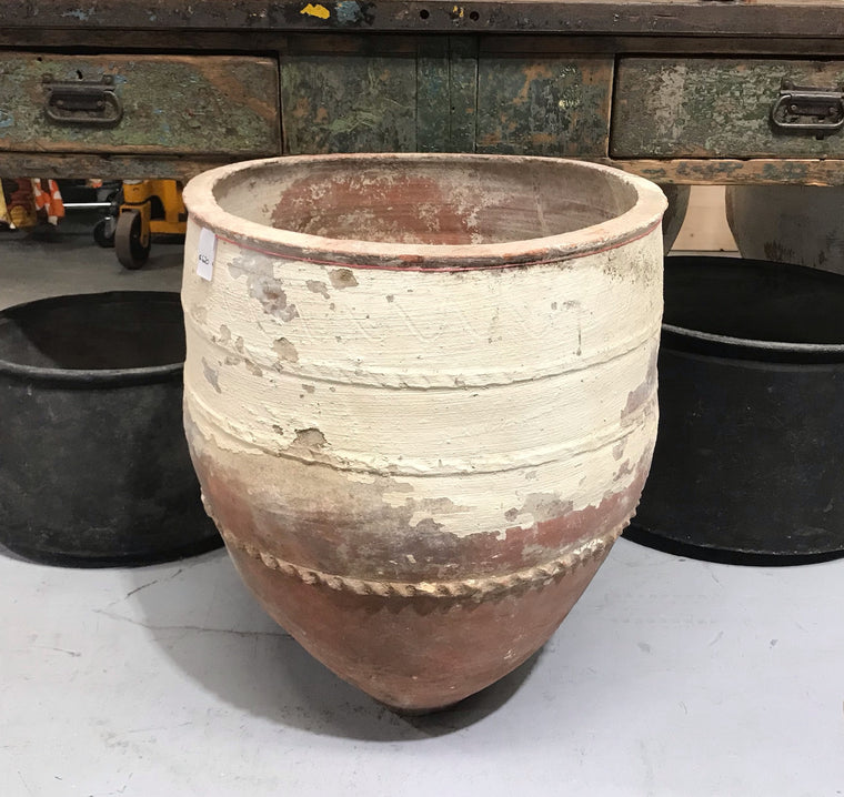 Vintage Turkish Terracotta  Big Mouth Pot #3368