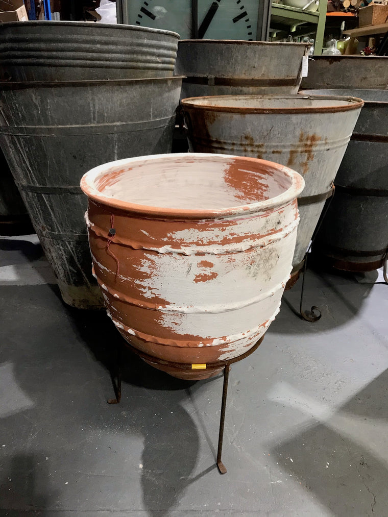 Vintage Turkish Terracotta  Big Mouth Pot #3370