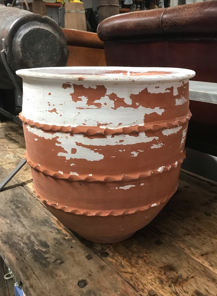 Vintage Turkish Terracotta Big Mouth  Pot #3373/1