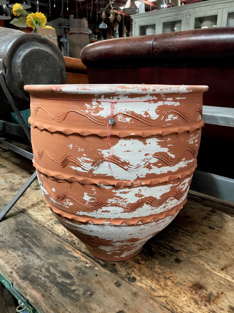 Vintage Turkish Terracotta Big Mouth  Pot #3373