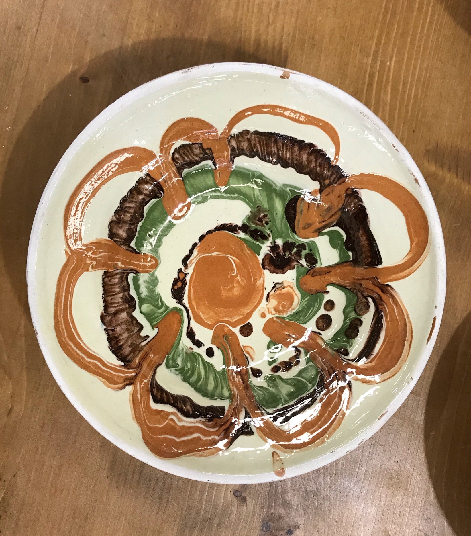 Old  Hungarian Terracotta Bowl #3375/3