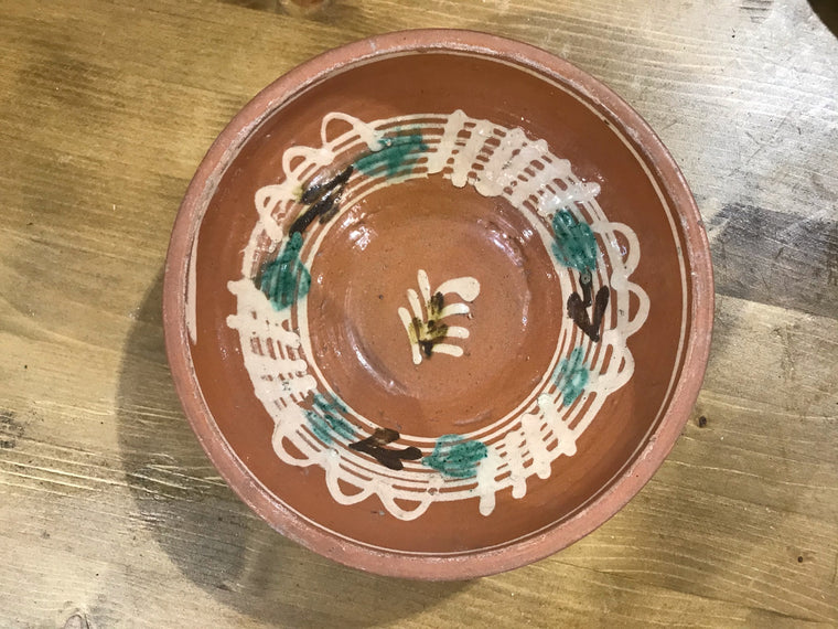 Old  Hungarian Terracotta Bowl #3378/3