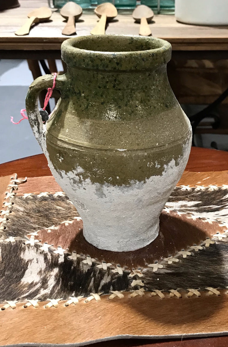 Vintage Glazed  Turkish Terracotta  Pot #3387