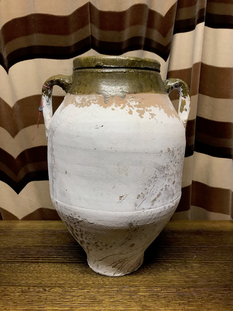 Vintage Glazed Turkish Terracotta  Pot #3398