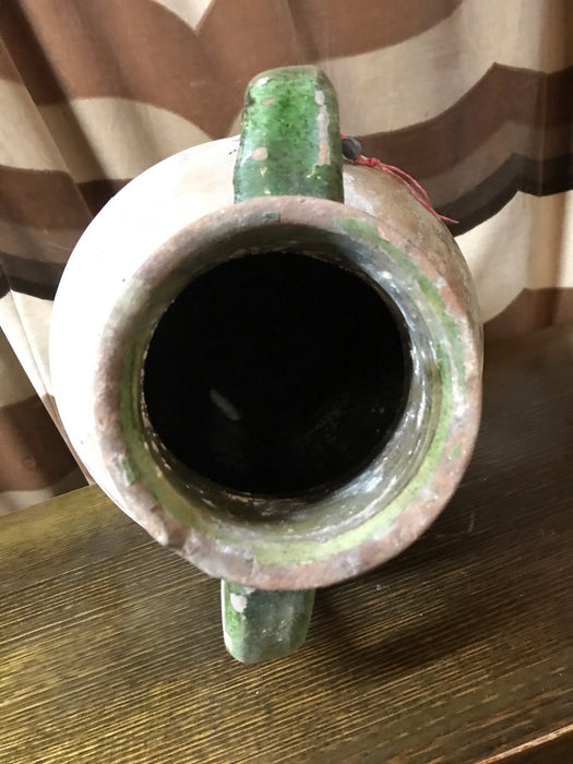 Vintage Glazed Turkish Terracotta  Pot #3399