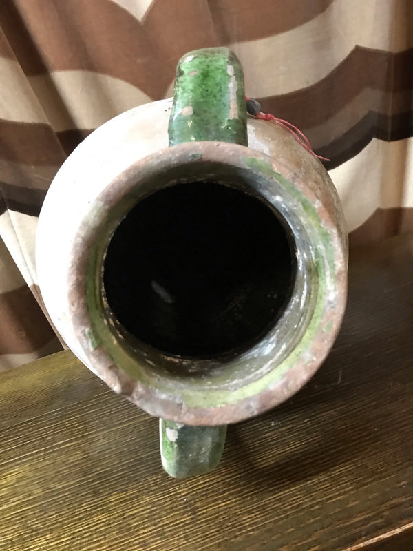 Vintage Glazed Turkish Terracotta  Pot #3399
