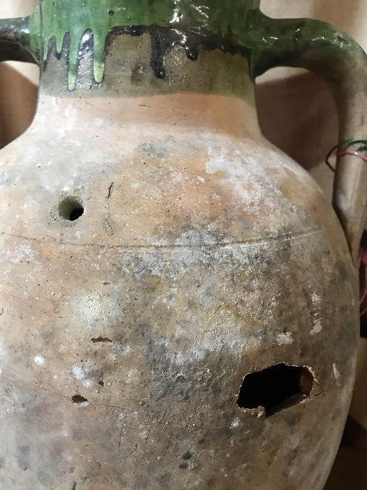 Vintage Glazed Turkish Terracotta  Pot #3399