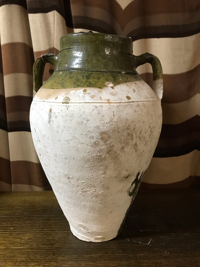 Vintage Glazed Turkish Terracotta  Pot #3400